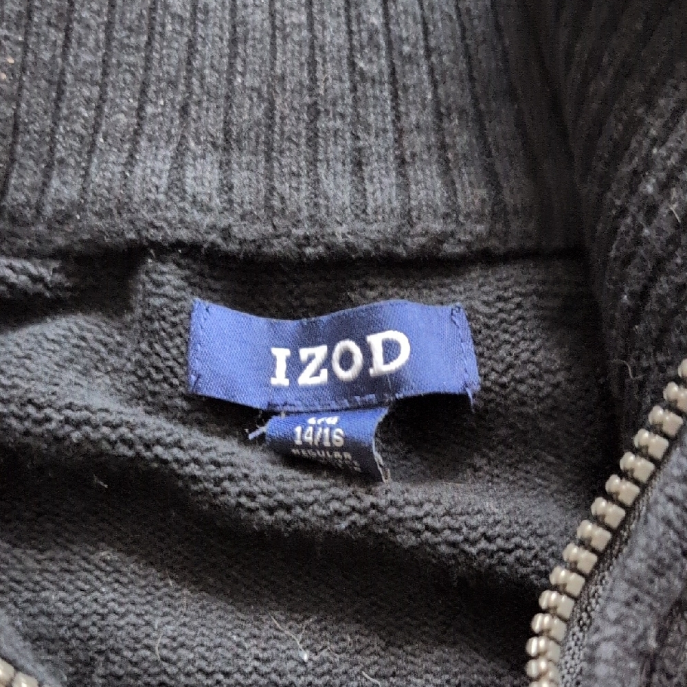 IZOD Black Ribbed Zip-Up Jacket